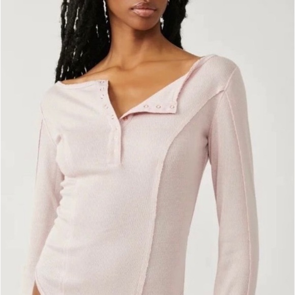 NWT Free People FIRM PRICE XS Pink Sloane bodysuit Retail $98 - Picture 5 of 5